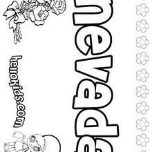 Nevada - Coloring page - NAME coloring pages - GIRLS NAME coloring pages - N names for girls coloring posters