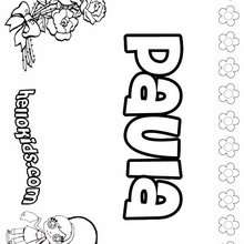 Paula - Coloring page - NAME coloring pages - GIRLS NAME coloring pages - O, P, Q names fo girls posters