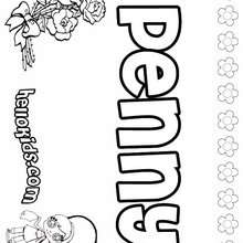 Penny - Coloring page - NAME coloring pages - GIRLS NAME coloring pages - O, P, Q names fo girls posters