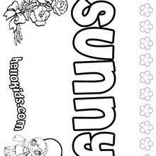 Sunny - Coloring page - NAME coloring pages - GIRLS NAME coloring pages - S girls names coloring posters