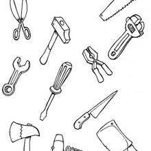 Color each tool coloring page - Coloring page - JOB coloring pages - CARPENTER coloring pages