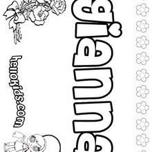 Gianna - Coloring page - NAME coloring pages - GIRLS NAME coloring pages - G names for GIRLS online coloring books