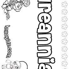 Ireannia - Coloring page - NAME coloring pages - GIRLS NAME coloring pages - I GIRLS names coloring book for free