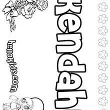 Kendahl - Coloring page - NAME coloring pages - GIRLS NAME coloring pages - K names for girls coloring posters