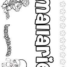 Mallarie - Coloring page - NAME coloring pages - GIRLS NAME coloring pages - M names for girls coloring posters