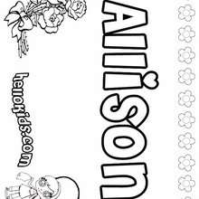 Allison - Coloring page - NAME coloring pages - GIRLS NAME coloring pages - A names for girls coloring sheets