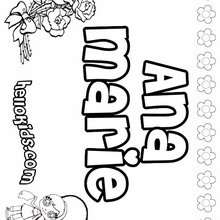 Ana Marie - Coloring page - NAME coloring pages - GIRLS NAME coloring pages - A names for girls coloring sheets