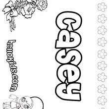 Casey - Coloring page - NAME coloring pages - GIRLS NAME coloring pages - C names for girls coloring sheets