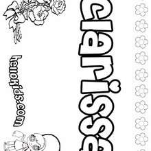 Clarissa - Coloring page - NAME coloring pages - GIRLS NAME coloring pages - C names for girls coloring sheets