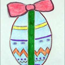 How to draw an Easter egg drawing lesson