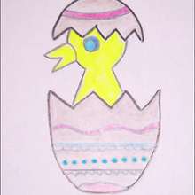 How to draw an Easter chick and egg shell drawing lesson