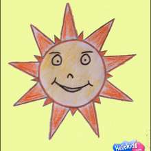 How to draw a smiling sun drawing lesson