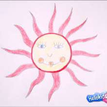 How to draw a sun drawing lesson