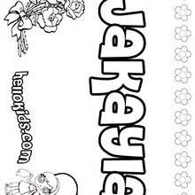Jakayla - Coloring page - NAME coloring pages - GIRLS NAME coloring pages - J names for girls coloring pages