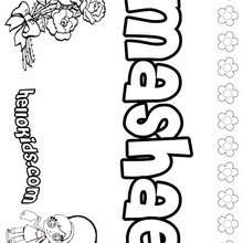 Mashae - Coloring page - NAME coloring pages - GIRLS NAME coloring pages - M names for girls coloring posters