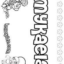 Mykaela - Coloring page - NAME coloring pages - GIRLS NAME coloring pages - M names for girls coloring posters