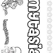 Mytasia - Coloring page - NAME coloring pages - GIRLS NAME coloring pages - M names for girls coloring posters
