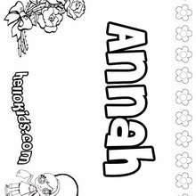Annah - Coloring page - NAME coloring pages - GIRLS NAME coloring pages - A names for girls coloring sheets
