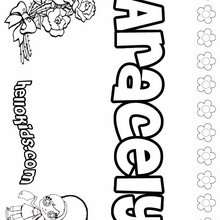 Aracely - Coloring page - NAME coloring pages - GIRLS NAME coloring pages - A names for girls coloring sheets