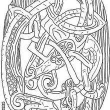 Celtic dragon coloring page