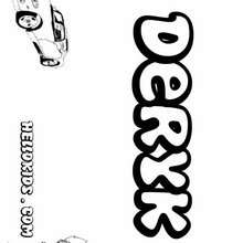 Deryk - Coloring page - NAME coloring pages - BOYS NAME coloring pages - D names for Boys coloring book