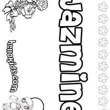 Jazmine - Coloring page - NAME coloring pages - GIRLS NAME coloring pages - J names for girls coloring pages