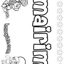Mairim - Coloring page - NAME coloring pages - GIRLS NAME coloring pages - M names for girls coloring posters