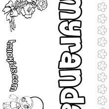 Myranda - Coloring page - NAME coloring pages - GIRLS NAME coloring pages - M names for girls coloring posters