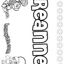 Reanne - Coloring page - NAME coloring pages - GIRLS NAME coloring pages - R names for girls coloring posters