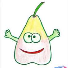 How to draw Mister Pear - Drawing for kids - HOW TO DRAW lessons - How to draw FRUITS