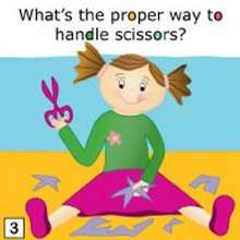 Don't play with scissors coloring page - Coloring page - CHARACTERS coloring pages - DIVERSITY, GOOD MANNERS AND SAFETY coloring pages