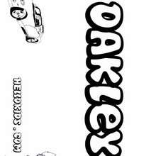 Oakley - Coloring page - NAME coloring pages - BOYS NAME coloring pages - O, P, Q names for BOYS posters to color in