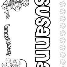 Susanna - Coloring page - NAME coloring pages - GIRLS NAME coloring pages - S girls names coloring posters