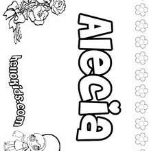 Alecia - Coloring page - NAME coloring pages - GIRLS NAME coloring pages - A names for girls coloring sheets