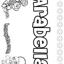 Arabella - Coloring page - NAME coloring pages - GIRLS NAME coloring pages - A names for girls coloring sheets