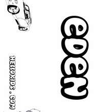 Eden - Coloring page - NAME coloring pages - BOYS NAME coloring pages - Boys names starting with E or F coloring pages