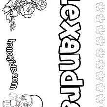 Lexandra - Coloring page - NAME coloring pages - GIRLS NAME coloring pages - L girl names coloring posters