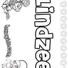 Lindzee - Coloring page - NAME coloring pages - GIRLS NAME coloring pages - L girl names coloring posters
