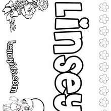 Linsey - Coloring page - NAME coloring pages - GIRLS NAME coloring pages - L girl names coloring posters