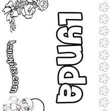 Lynda - Coloring page - NAME coloring pages - GIRLS NAME coloring pages - L girl names coloring posters