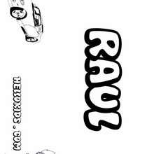 Raul - Coloring page - NAME coloring pages - BOYS NAME coloring pages - Boys names starting with R or S coloring posters