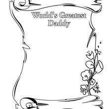 World's Greatest Daddy coloring page - Coloring page - HOLIDAY coloring pages - FATHER'S DAY coloring  pages