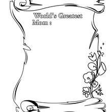 World's Greatest Mom coloring page