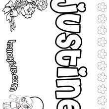 Justine - Coloring page - NAME coloring pages - GIRLS NAME coloring pages - J names for girls coloring pages