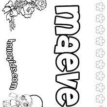 Maeve - Coloring page - NAME coloring pages - GIRLS NAME coloring pages - M names for girls coloring posters
