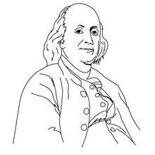 Benjamin Franklin coloring page - Coloring page - HOLIDAY coloring pages - 4th of JULY coloring pages - BENJAMIN FRANKLIN coloring pages