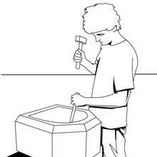Carpenter coloring page - Coloring page - JOB coloring pages - CARPENTER coloring pages