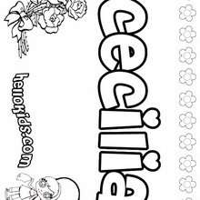Cecilia - Coloring page - NAME coloring pages - GIRLS NAME coloring pages - C names for girls coloring sheets