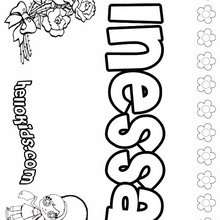 Inessa - Coloring page - NAME coloring pages - GIRLS NAME coloring pages - I GIRLS names coloring book for free