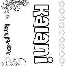 Kalani - Coloring page - NAME coloring pages - GIRLS NAME coloring pages - K names for girls coloring posters
